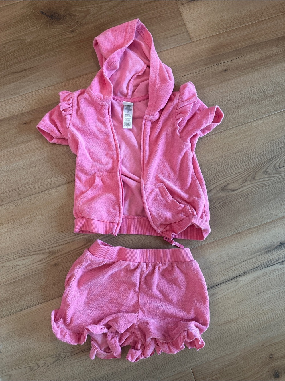 Little Me Pink Hooded Swim Coverup Set
